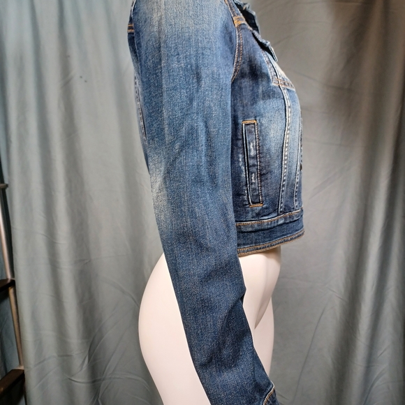 💜 Just USA Cropped Jean Jacket - Picture 4 of 6